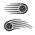 Volleyball ball motion line symbol