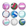 volleyball ball set cartoon vector illustration Royalty Free Stock Photo