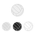 Volleyball ball set. Vector silhouettes of a volleyball balls. Vector icons isolated on white background. Flat vector collection. Royalty Free Stock Photo