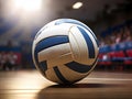 The volleyball ball is sharply detailed. Royalty Free Stock Photo