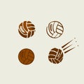 Volleyball balls color illustrations set