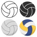 Volleyball Balls flat icons set. Vector illustration Royalty Free Stock Photo