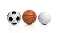 Volleyball, basketball and soccer balls