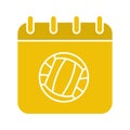 Volleyball championship date glyph color icon