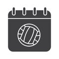 Volleyball championship date glyph icon