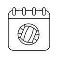 Volleyball championship date linear icon