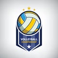 Volleyball championship logo Royalty Free Stock Photo