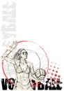 Volleyball circle poster background