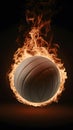Volleyball engulfed in flames, symbolizing intense passion and energy