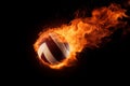 Volleyball fire ball. Generate Ai