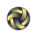 Volleyball halftone yellow symbol