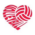 Volleyball in heart