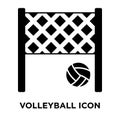 Volleyball icon vector isolated on white background, logo concept of Volleyball sign on transparent background, black filled Royalty Free Stock Photo