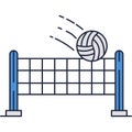 Volleyball icon vector net and ball logo