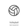 volleyball icon vector from sport equipment collection. Thin line volleyball outline icon vector illustration. Linear symbol for