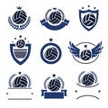 Volleyball labels and icons set. Vector