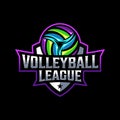 Volleyball League vector mascot esport logo design modern style Royalty Free Stock Photo