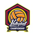 Volleyball Logo Badge, American Logo Sport