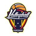 Volleyball Logo Badge, American Logo Sport