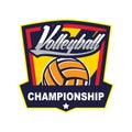 Volleyball Logo Badge, American Logo Sport