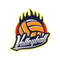 Volleyball Logo Badge, American Logo Sport