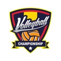 Volleyball Logo Badge, American Logo Sport