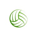 Volleyball logo element, vector volley ball icon, isolated sport sign template. Summer beach valleyball, vector