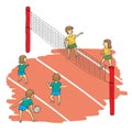 Volleyball match vector