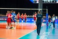 Volleyball Nations League game Serbia vs USA on June 15 2018 Hoffman Estates IL