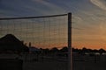 Volleyball net on the beach in Navodari Royalty Free Stock Photo