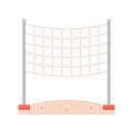 Volleyball net on beach sand flat icon