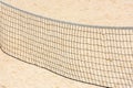 Volleyball net on empty sand beach