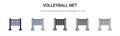 Volleyball net icon in filled, thin line, outline and stroke style. Vector illustration of two colored and black volleyball net