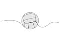 Volleyball One Line Drawing: Continuous Hand Drawn Sport Theme Object Royalty Free Stock Photo