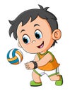 The volleyball player is hitting the ball to win the match Royalty Free Stock Photo