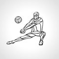 Volleyball player outline silhouette