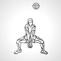 Volleyball player outline silhouette