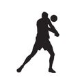 Volleyball player, passing ball, isolated vector silhouette Royalty Free Stock Photo