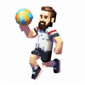 Pixel Football Player: 3d 8-bit Cartoon With Lively Movement