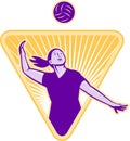 Volleyball Player Serve Ball Front Royalty Free Stock Photo