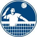 Volleyball Player Spiking Ball Circle Icon Royalty Free Stock Photo