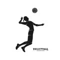 Volleyball Player Vector. Silhouette of Volleyball Player. Vector illustration