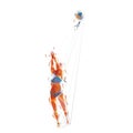 Volleyball player, woman, isolated low poly vector illustration, side view Royalty Free Stock Photo