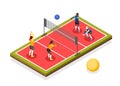 Volleyball Playground Isometric Composition Royalty Free Stock Photo