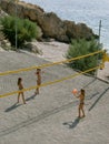 Volleyball at sandy beach Royalty Free Stock Photo