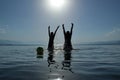 Volleyball school in the sea