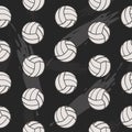 Volleyball seamless pattern for boy. Sports balls on background