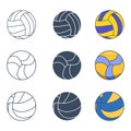 Volleyball silhouettes, Volleyball outline, Volleyball illustration