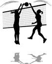Volleyball Spike/Block Royalty Free Stock Photo