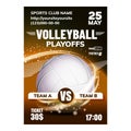 Volleyball Sport Game Invitation Poster Vector